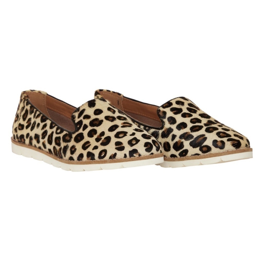 Myra Bag Women’s Slip On Sneakers Size 9 Leopard AIRY CASUAL Genuine Cowhide